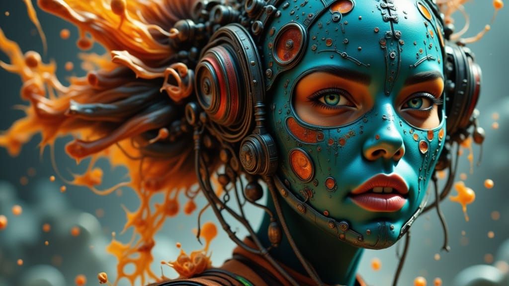 Alien Invasion Portrait in Dynamic Concept Art Style