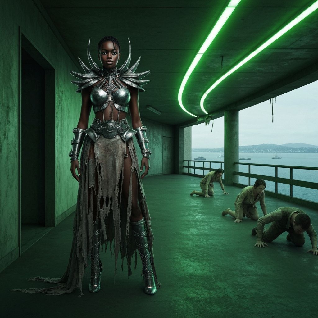 Dystopian Woman in San Francisco, Cyberpunk Art