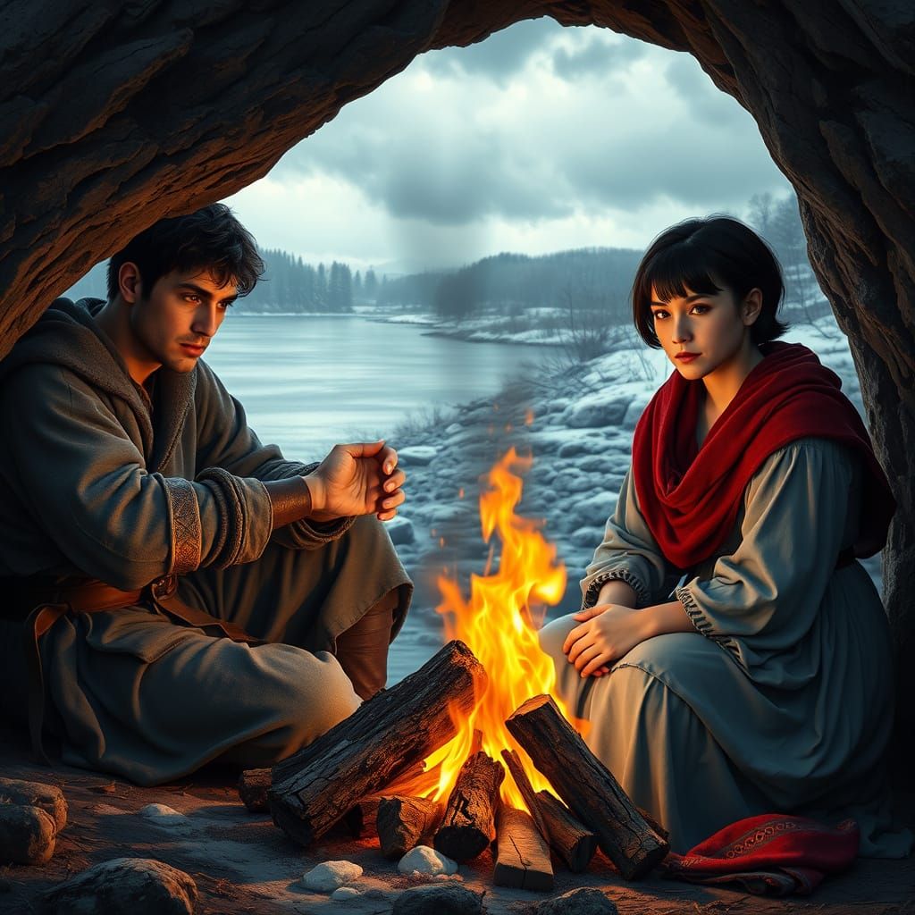 Winter Refuge in a Medieval Fantasy Landscape