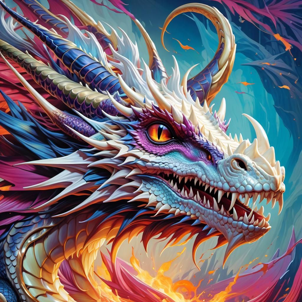 Hyperdetailed Dragon Portrait in Anime Style