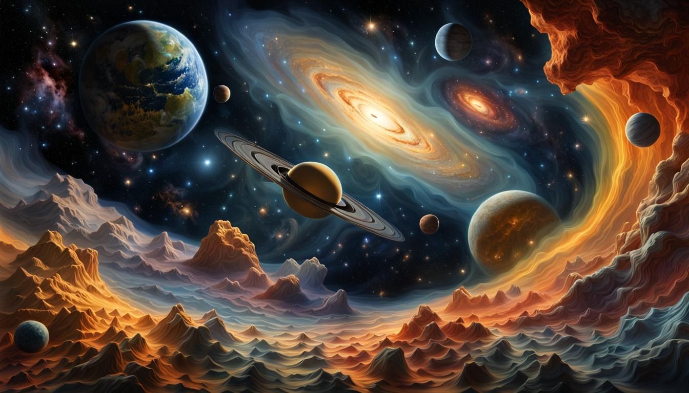Realistic Deep Space View in Fantastical Realism