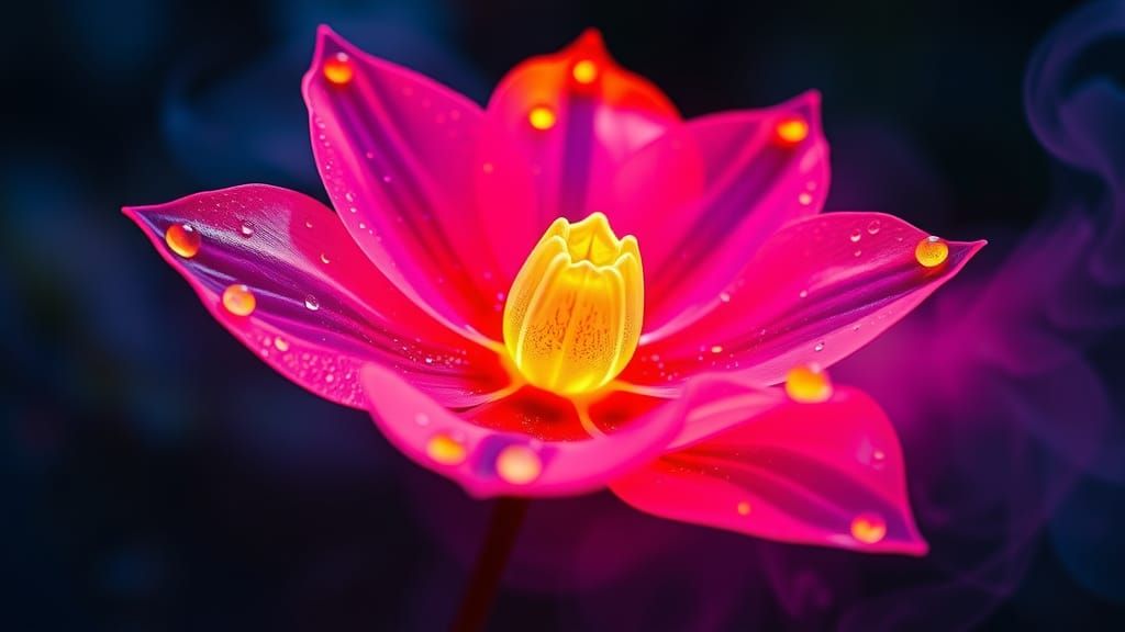 Surreal Fluorescent Bloom Radiates Cosmic Glow