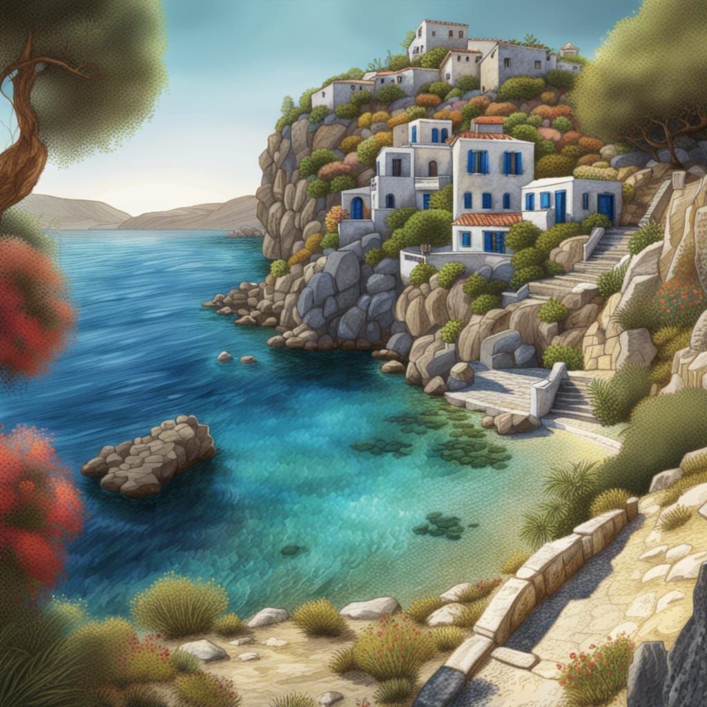 Vivid Greek Island Landscape in Ultra HD