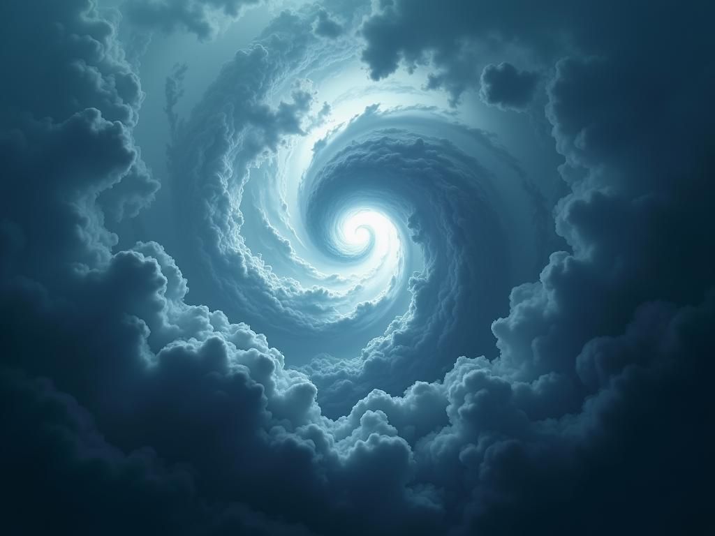 Dramatic Aerial View of an Intense Hurricane