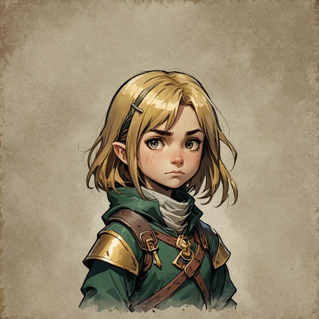 Frowning Child Rogue with Golden Hair