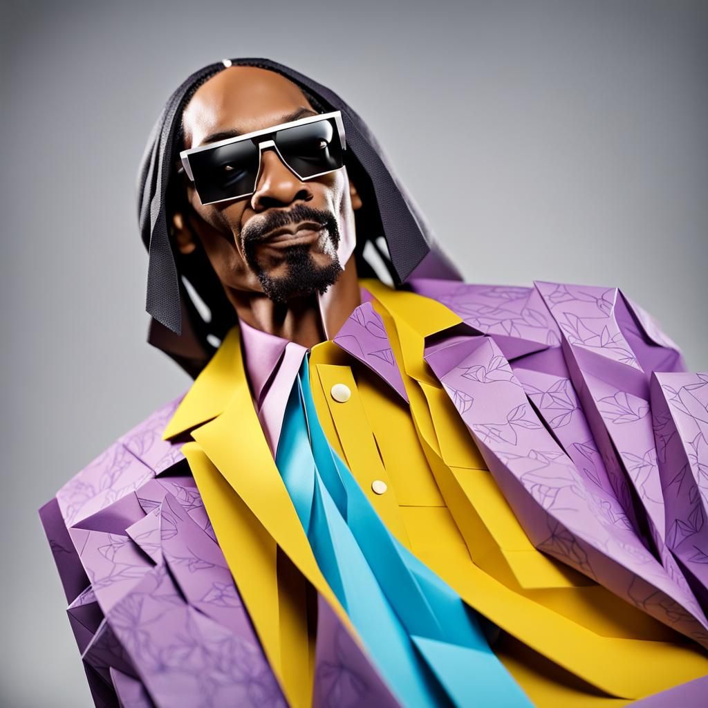 Snoop Dogg Origami Papercraft Sculpture