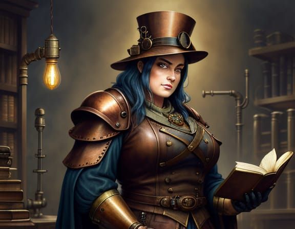 Steampunk Kobold Mage in Scientific Laboratory