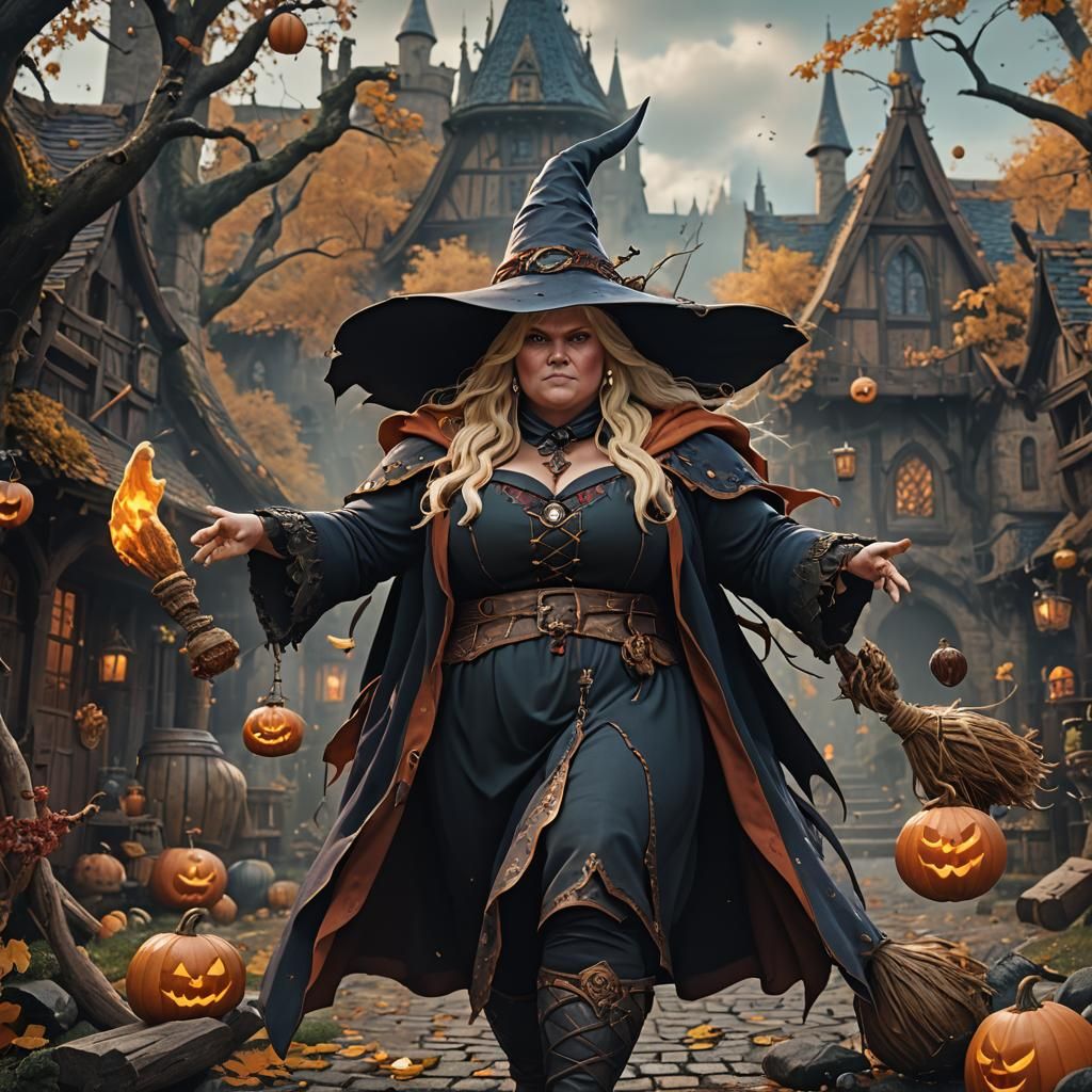 Detailed Matte Painting of a Fantastical Witch
