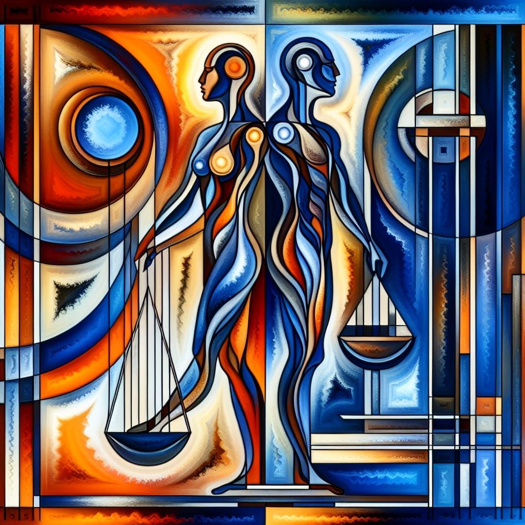 Abstract male female balance Strong metaphysical unknown pow...