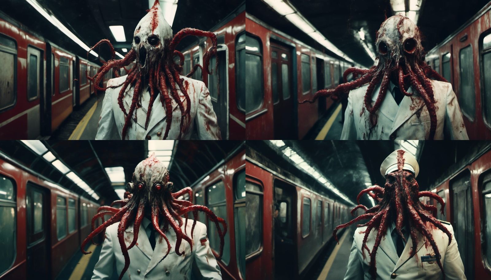 Humanoid Tentacle Monster as Railway Conductor