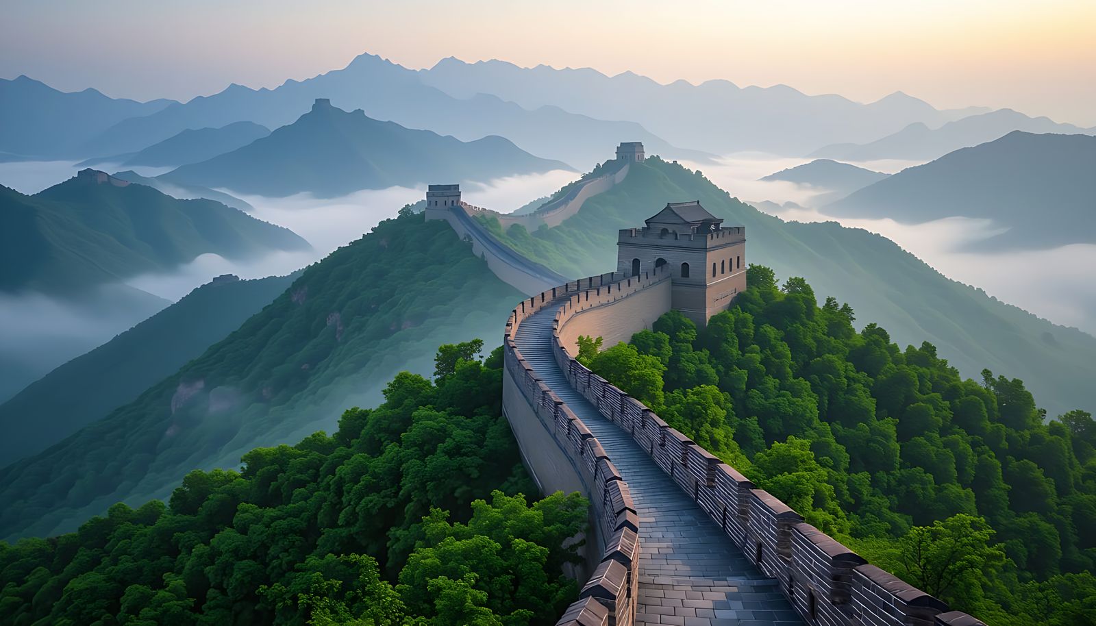 Great Wall of China: Majestic Mountain Landscape