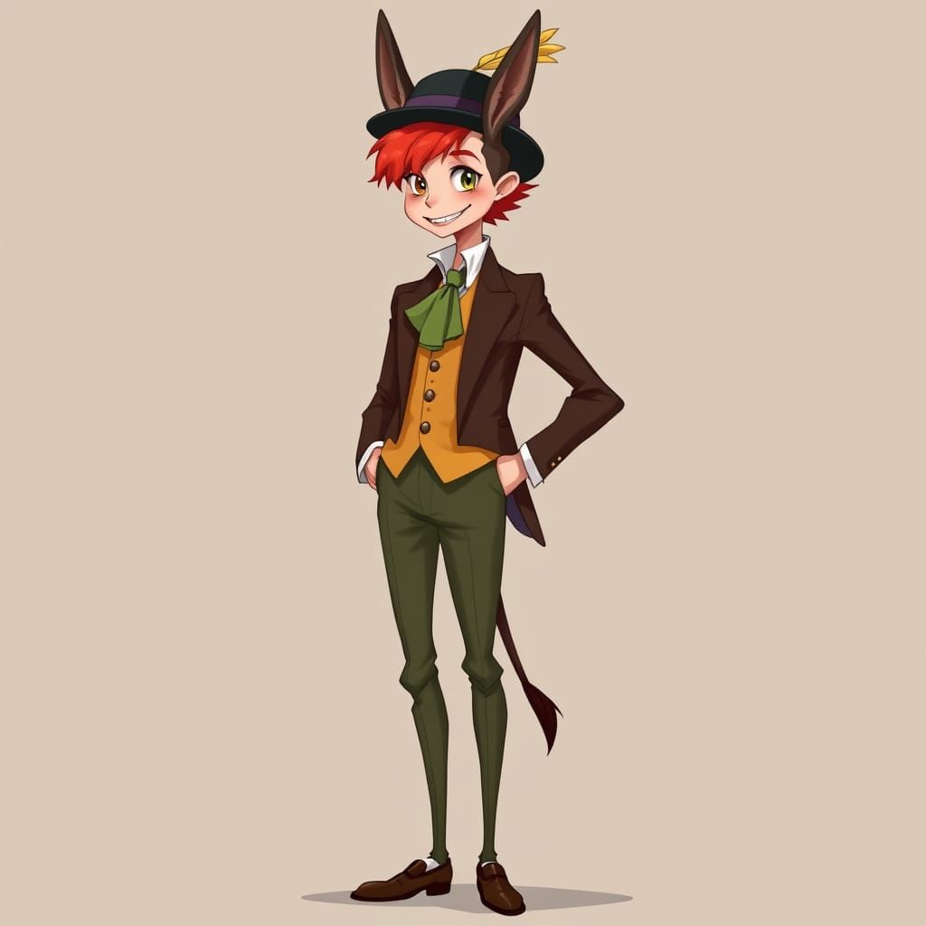 Elegant Whimsy: A Red-Haired Gentleman in Victorian Attire