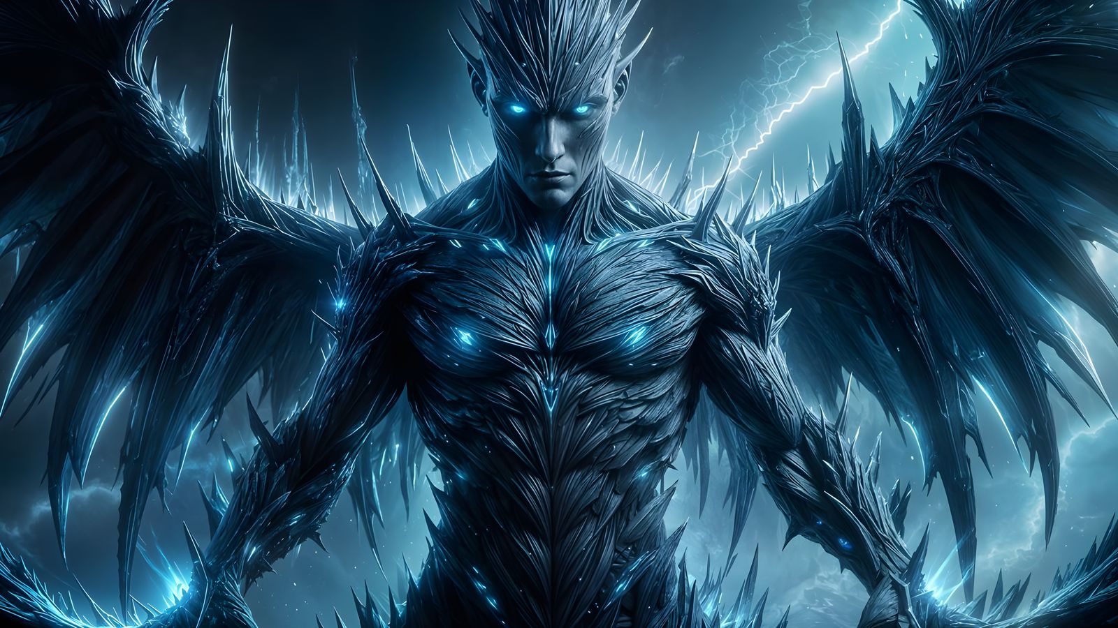 Demonic Dragon Exoskeleton Warrior in Dark, Gothic Armor