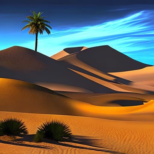 Alien Oasis: Desert Planetscape in Dark Fantasy Art