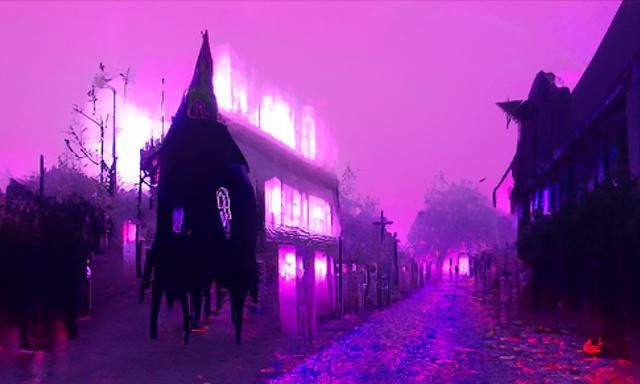 Misty Spooky London Street Scene