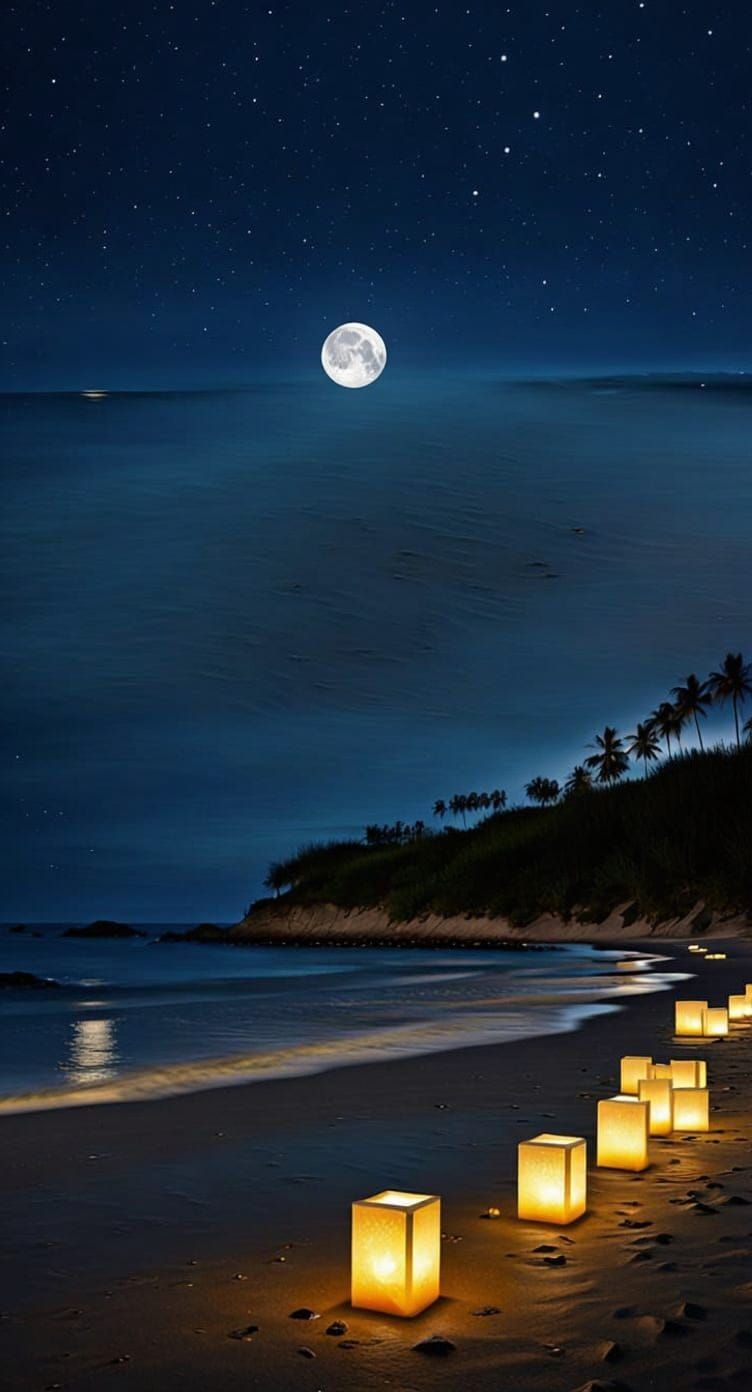 Night Sky With One Moon Removed