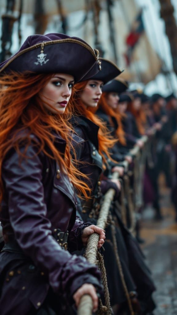 Hyper-Realistic Pirates Tug of War on Ship Deck