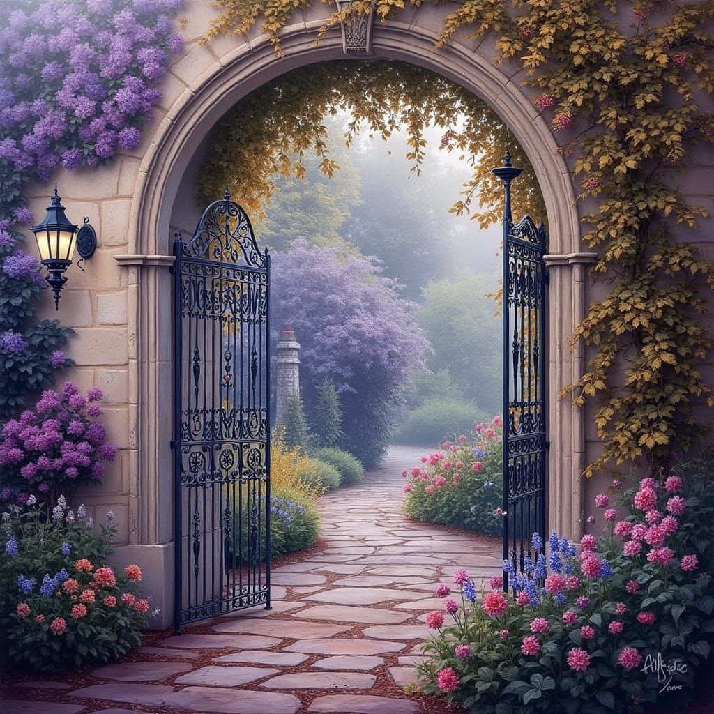 Ethereal Iron Gate Unveils Hidden Cottage