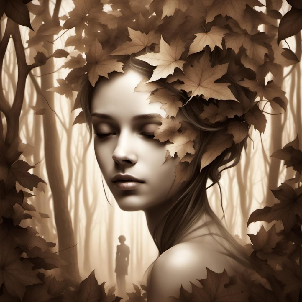 Sprite Hidden in Sepia Fantasy Forest