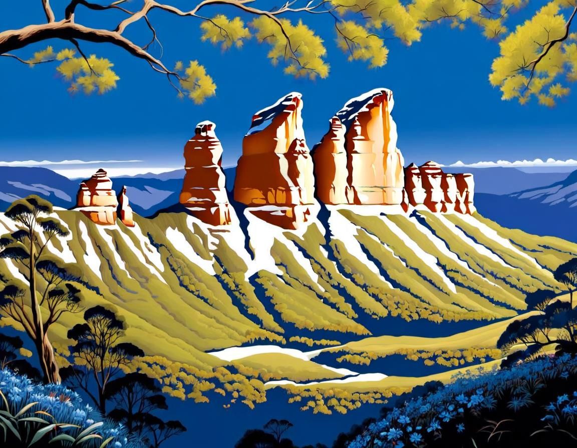 Blue Mountains Landscape Painting