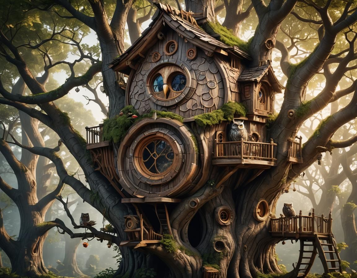 Owl shaped tree house