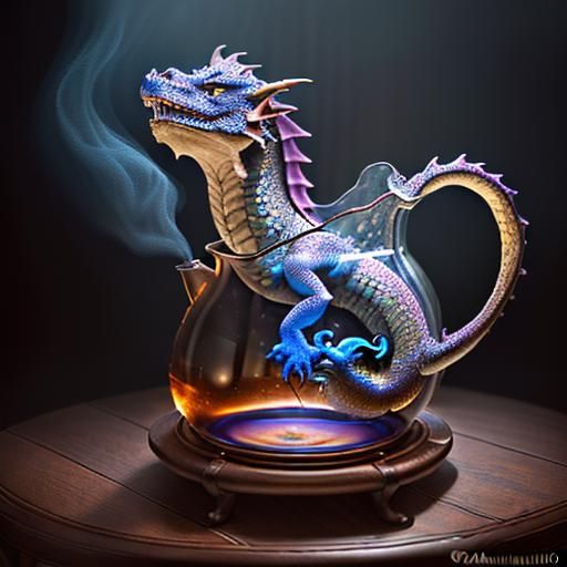 a coffee pot in the shape of a dragon