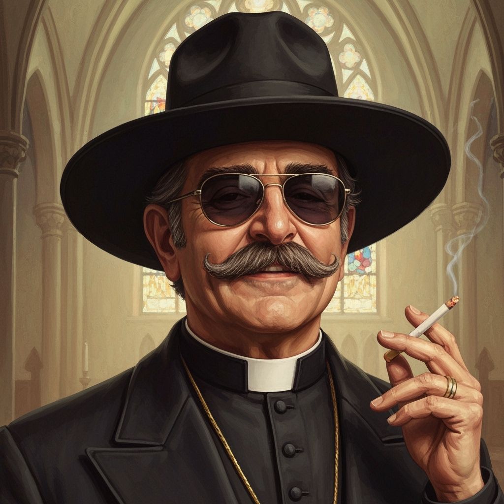 Father Guido Sarducci Oil Painting Portrait
