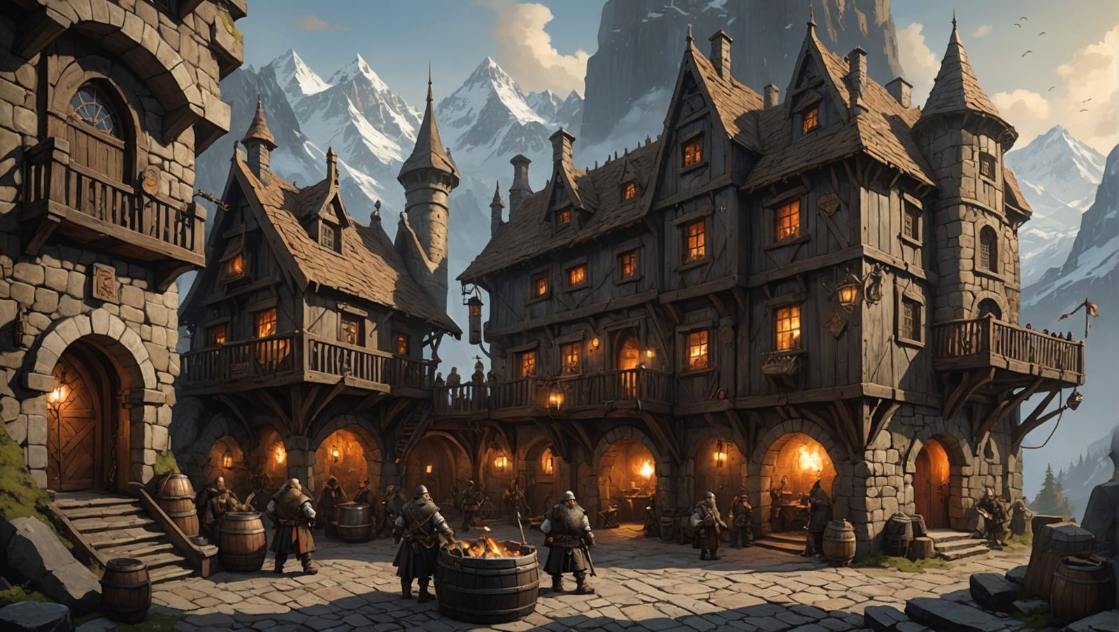 Steampunk Dwarven Stronghold in the Mountain Heart