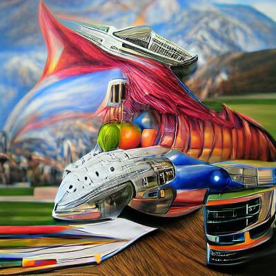 Renaissance Starship in Hyperrealistic Color