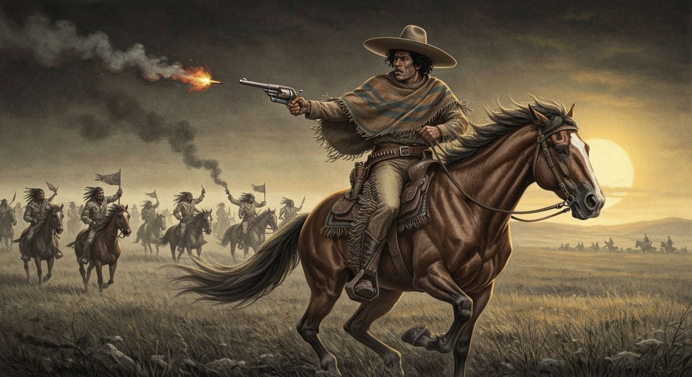 Cowboy's Escape: Charcoal Drawing in Hyperdetailed Style