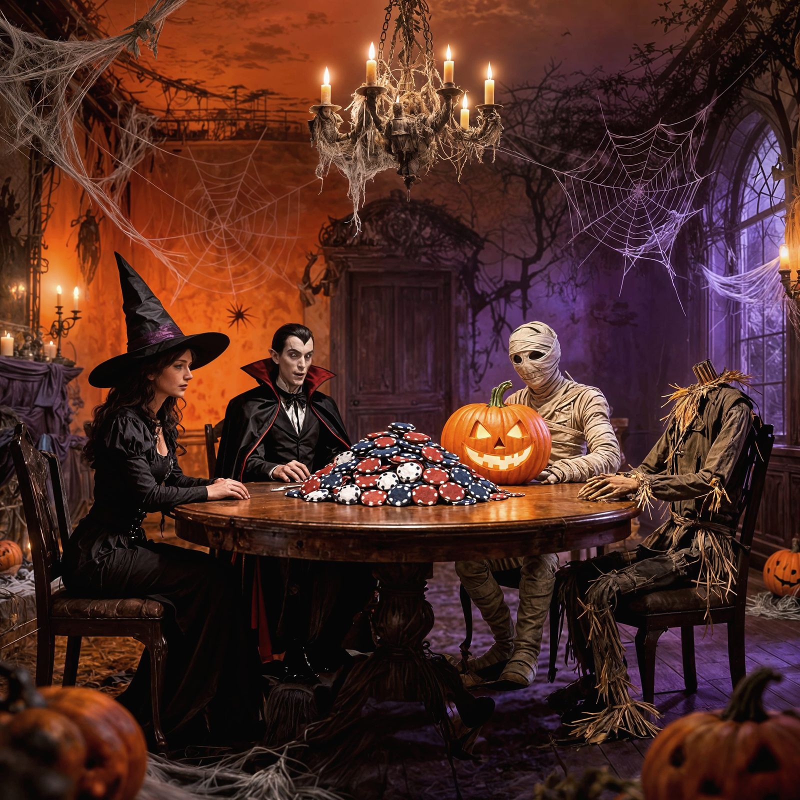 Headless Scarecrow in Autumn Field