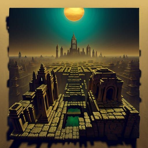 Ancient Metropolis Emanates Golden Splendor