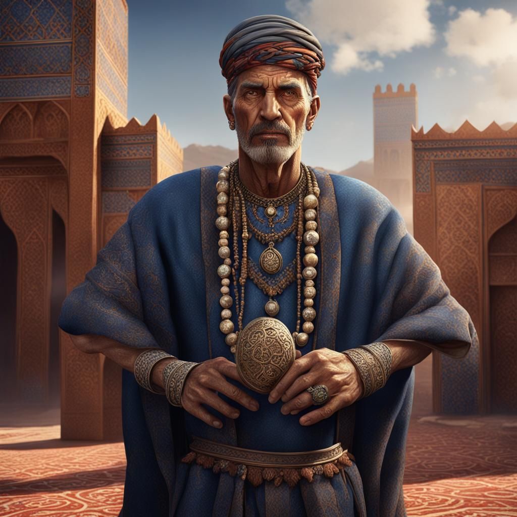 Moroccan Man with Ring: Detailed Fantasy Art