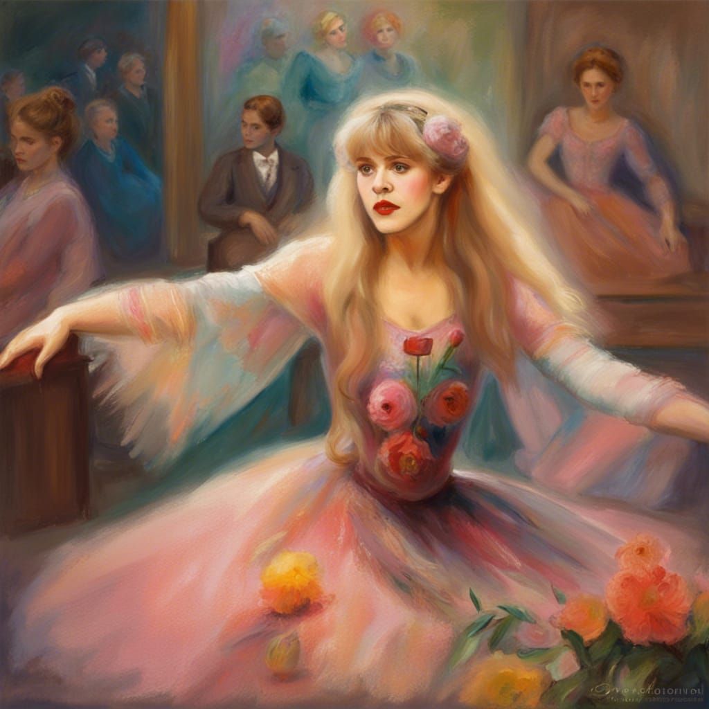 Stevie Nicks in Ballet Class, Impressionistic Style