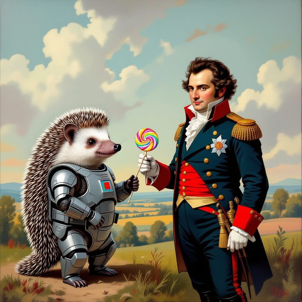 Hedgehog Time Traveler Bribes Napoleon with Candy