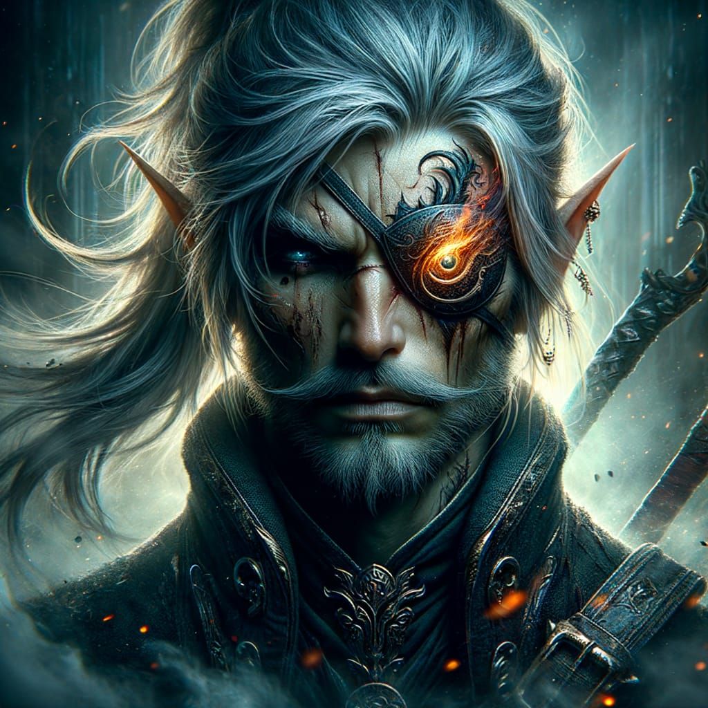 Dark Elf Assassin with Flaming Eye Patch
