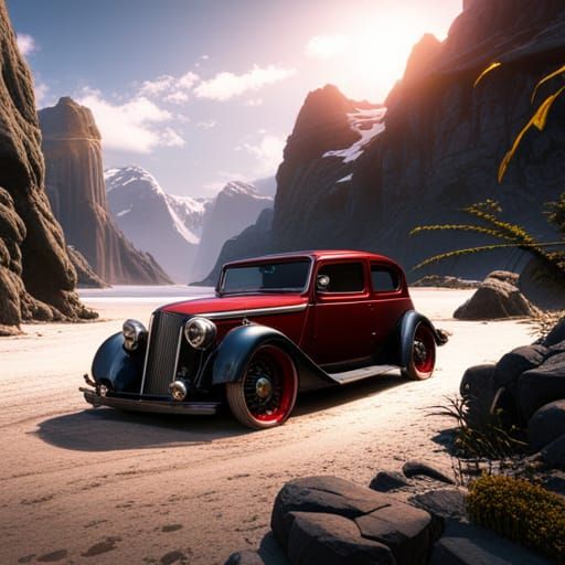 Fantastical Car Concept Art in Deep Color