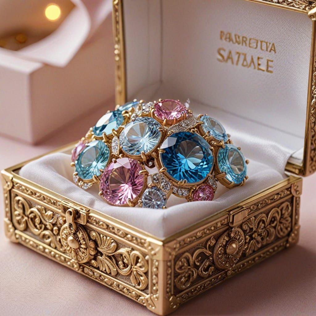 Luxurious Crystal Gem Jewelry Still Life