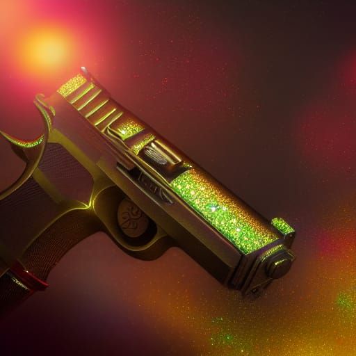 Pistol Holding Light in Detailed Matte Painting