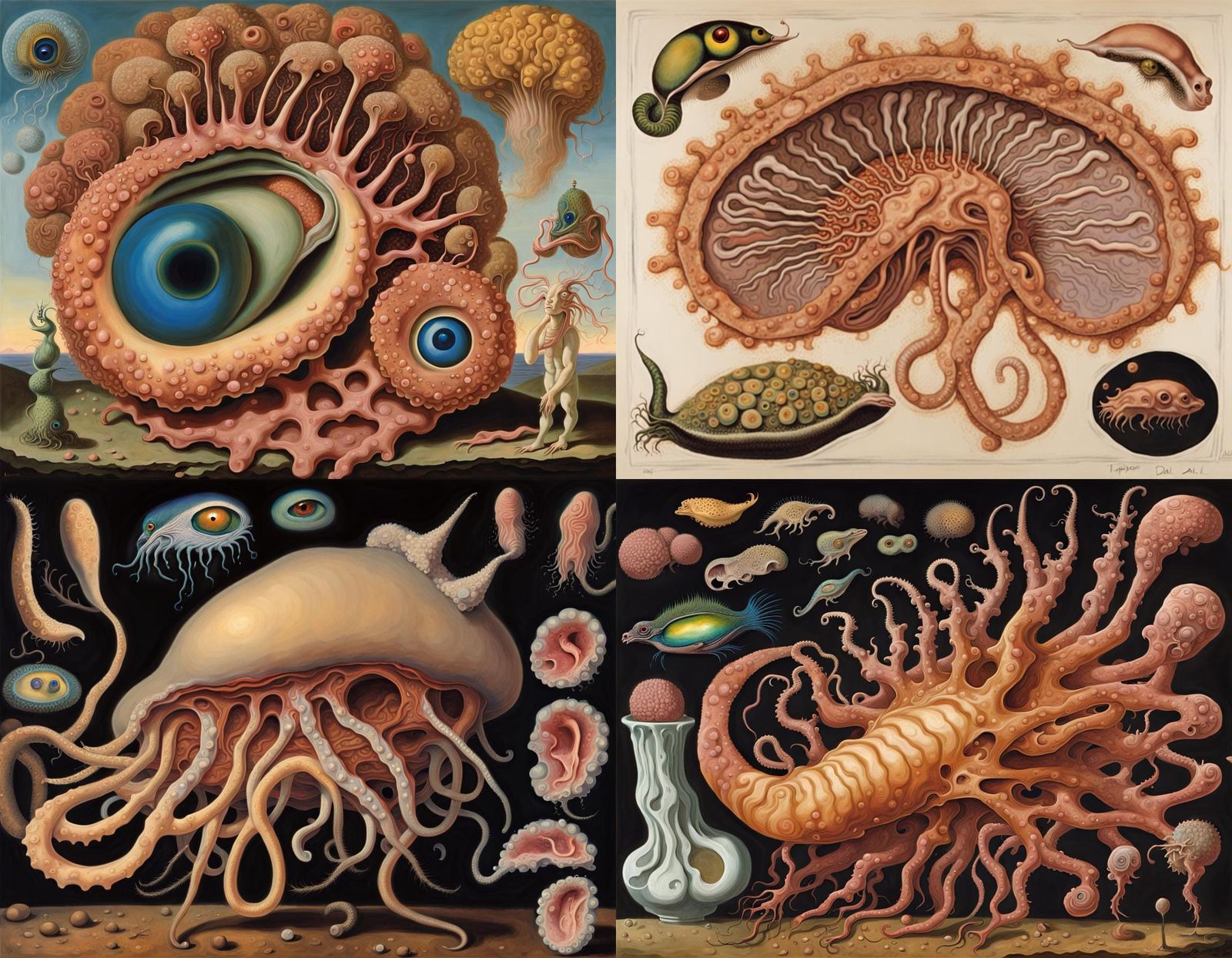 Ethereal Hybrid: A Surrealist Biological Monstrosity