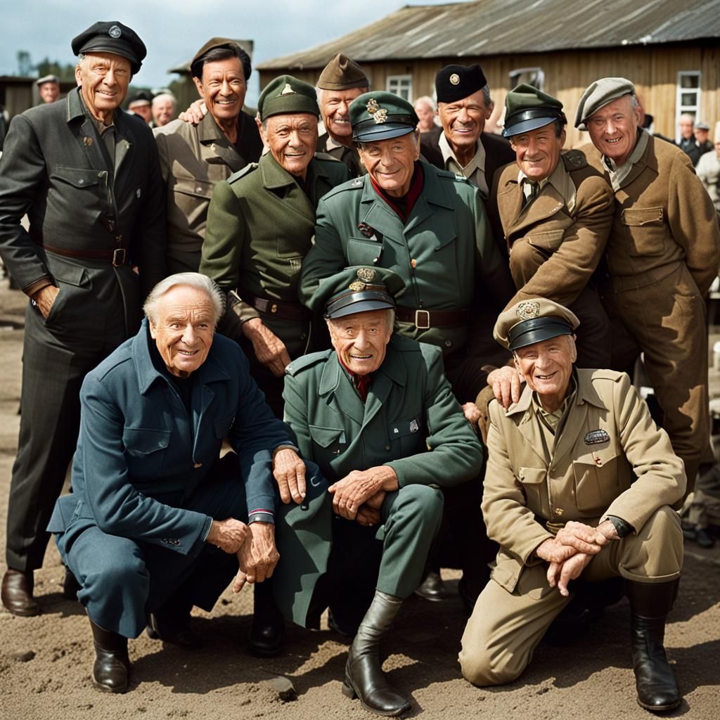Cast of Hogan’s Heroes at Stalag 13, Bob Crane, John Banner, Robert Clary, Werner Klemperer, Larry Hovis, Richard Dawson...