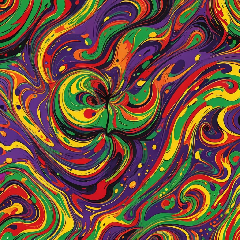 Abstract Apple in Pop Art Style