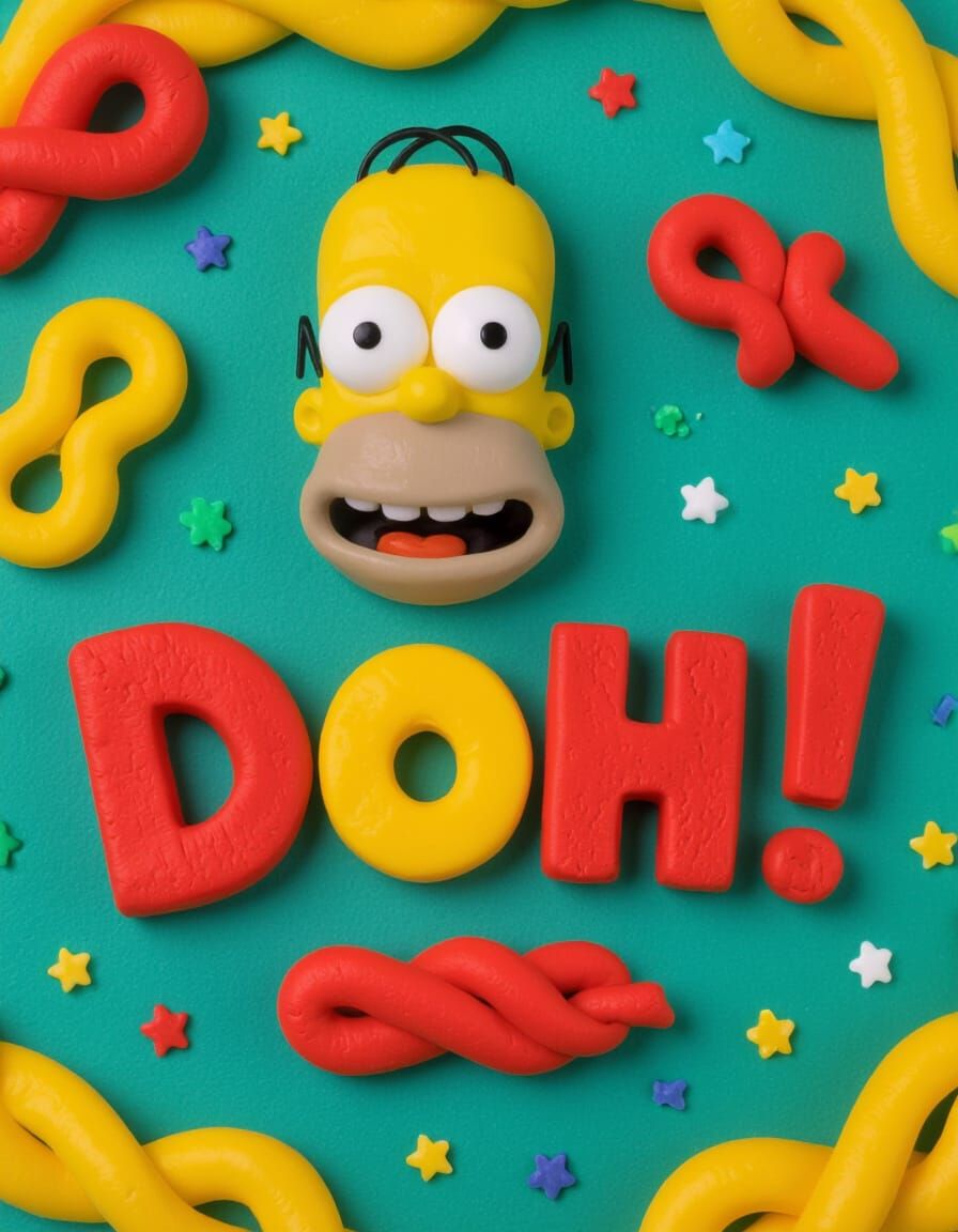 Homer Simpson "Doh!" Play-Doh Sculpture