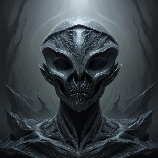 Sapphic Xenomorph Portal in Cubism Style