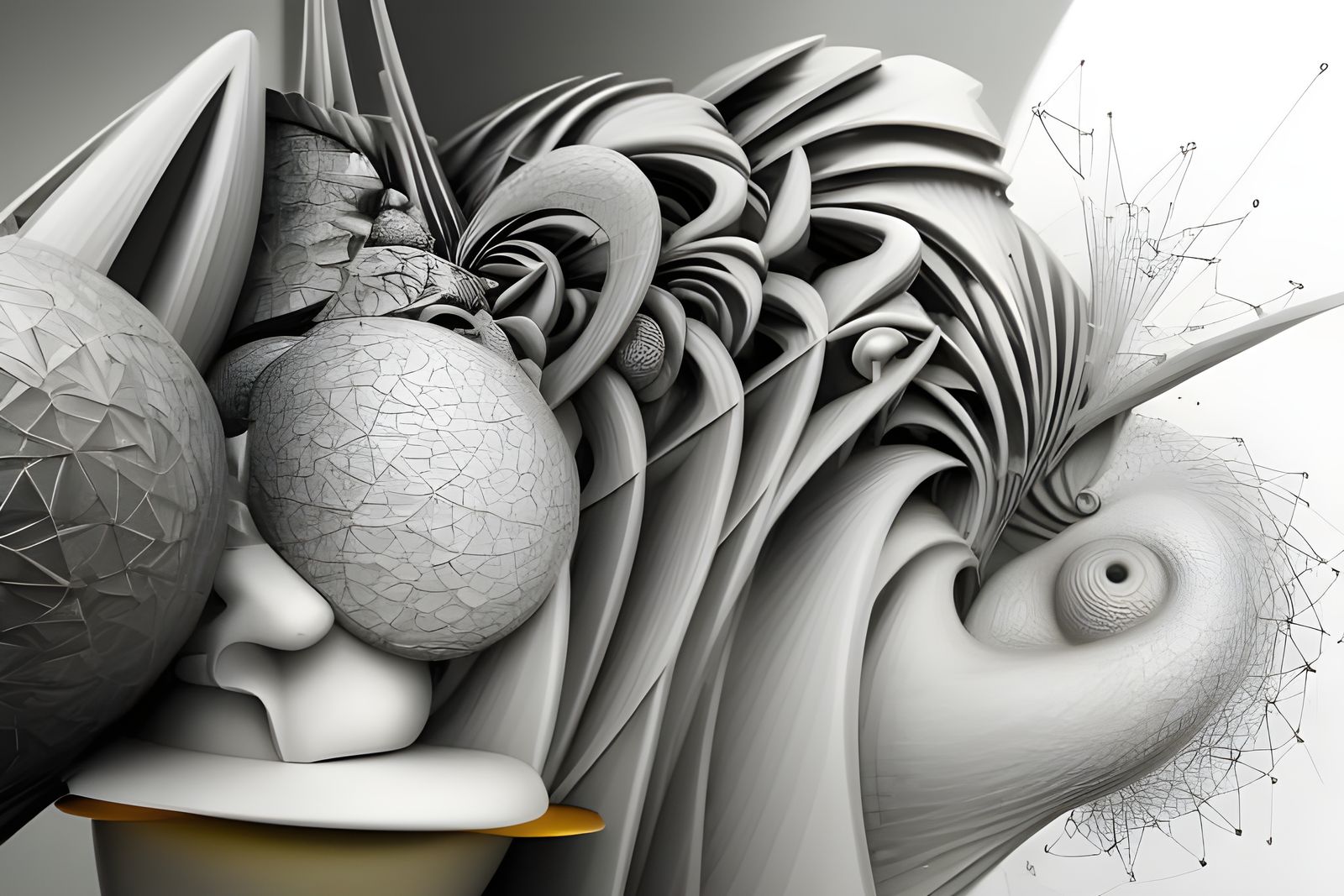 Geometric Abstract in Polychromatic 3D Render