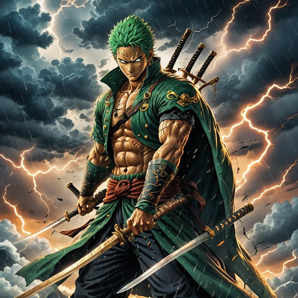 Zoro in Stormy Sky, Fantasy Concept Art