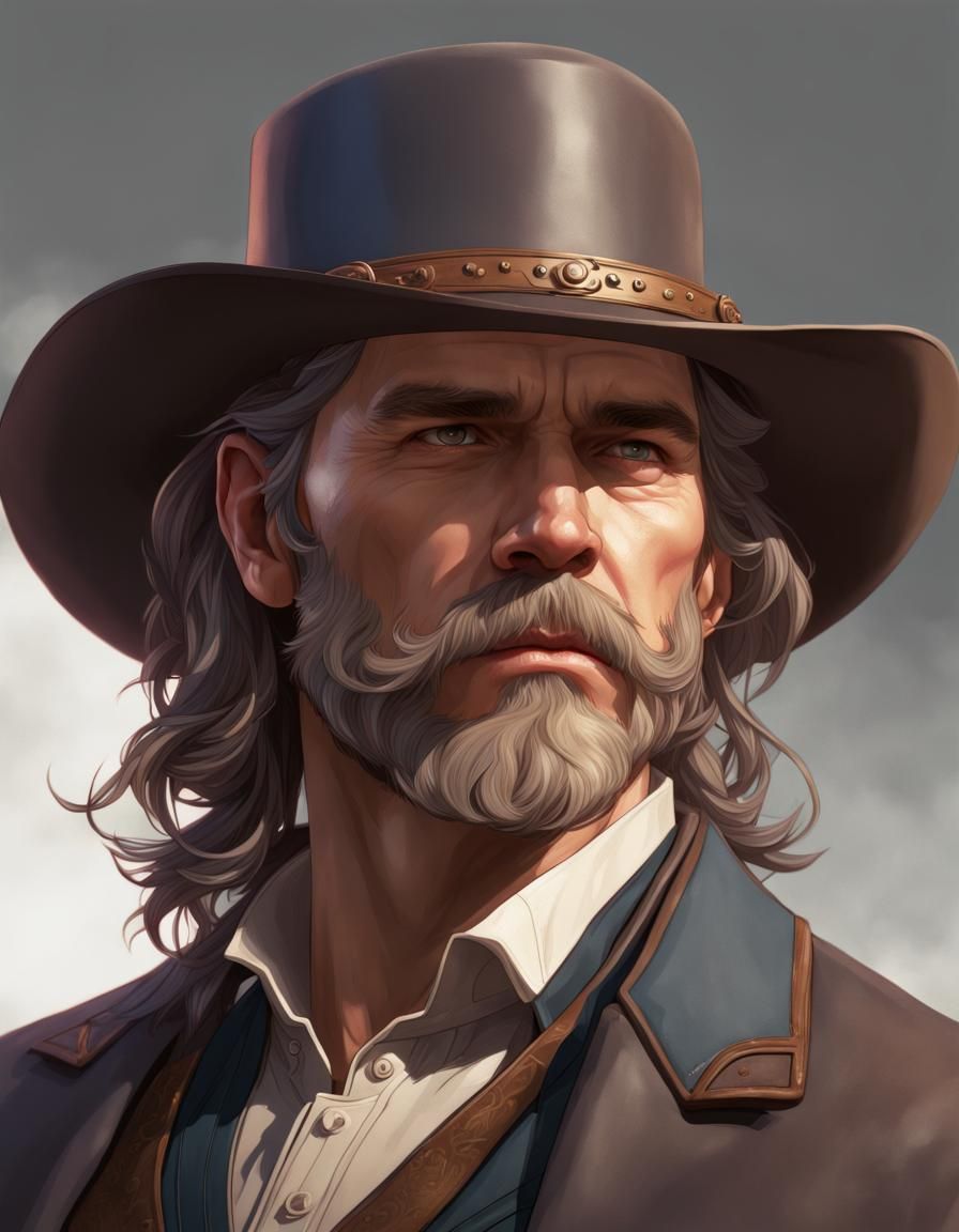 Western Portrait in Hyperdetailed Digital Art Style