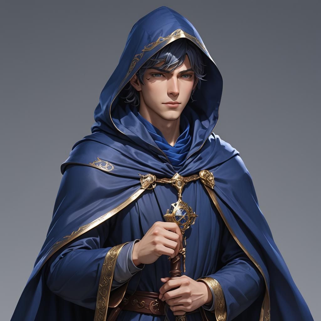Merlin the Wizard in Detailed 3D Anime Art