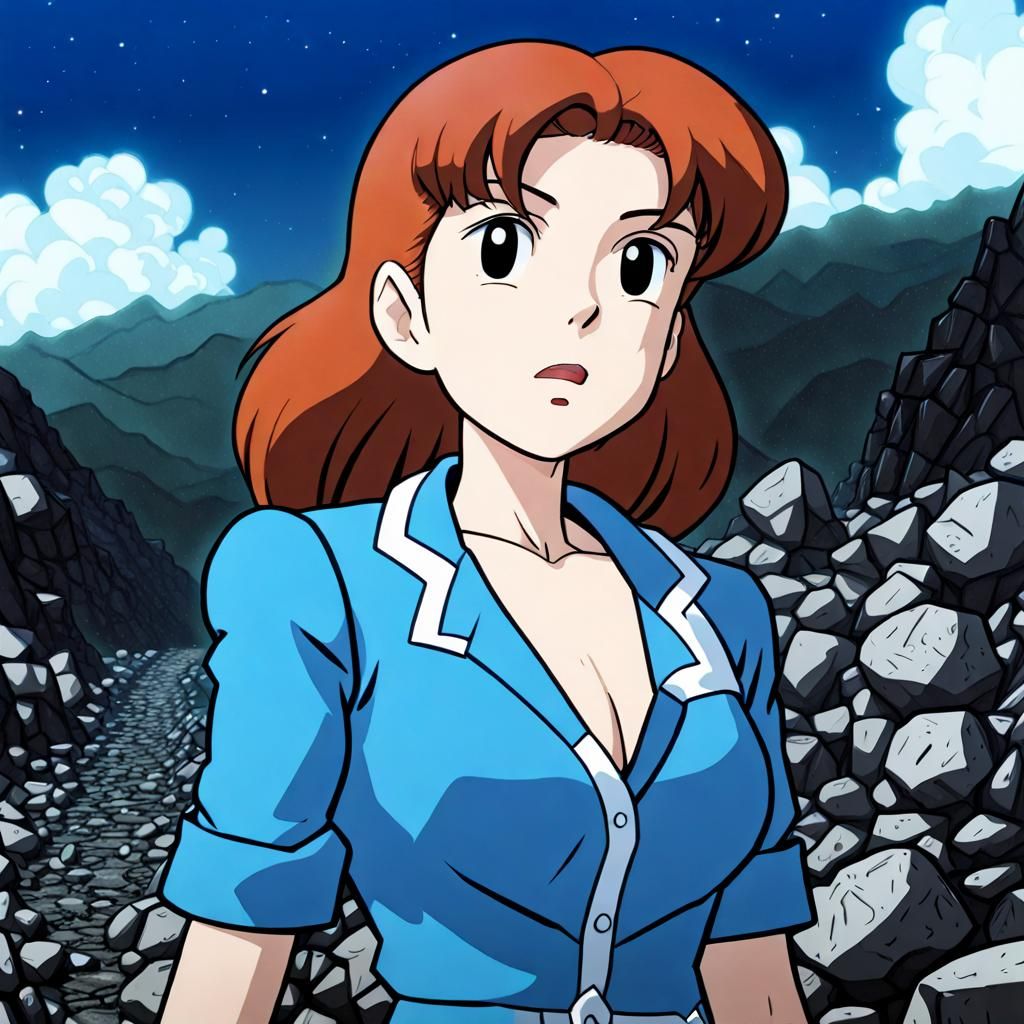 Stylish Anime Woman in Classic Style