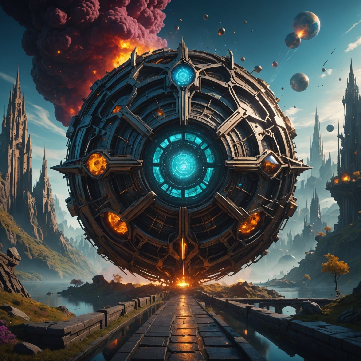 Quantum Dopamine Euphoria: Detailed Fantasy Concept Art